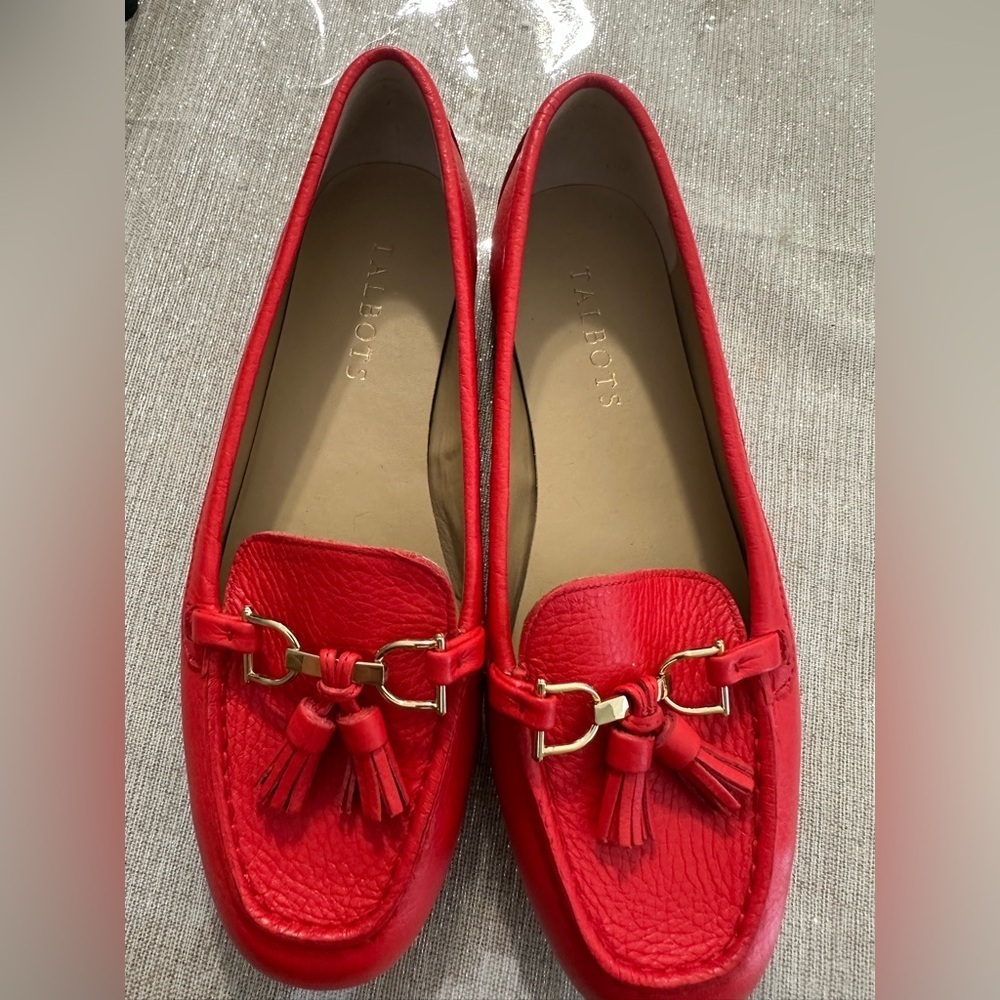 Talbots Vibrant Red Tassel Loafers